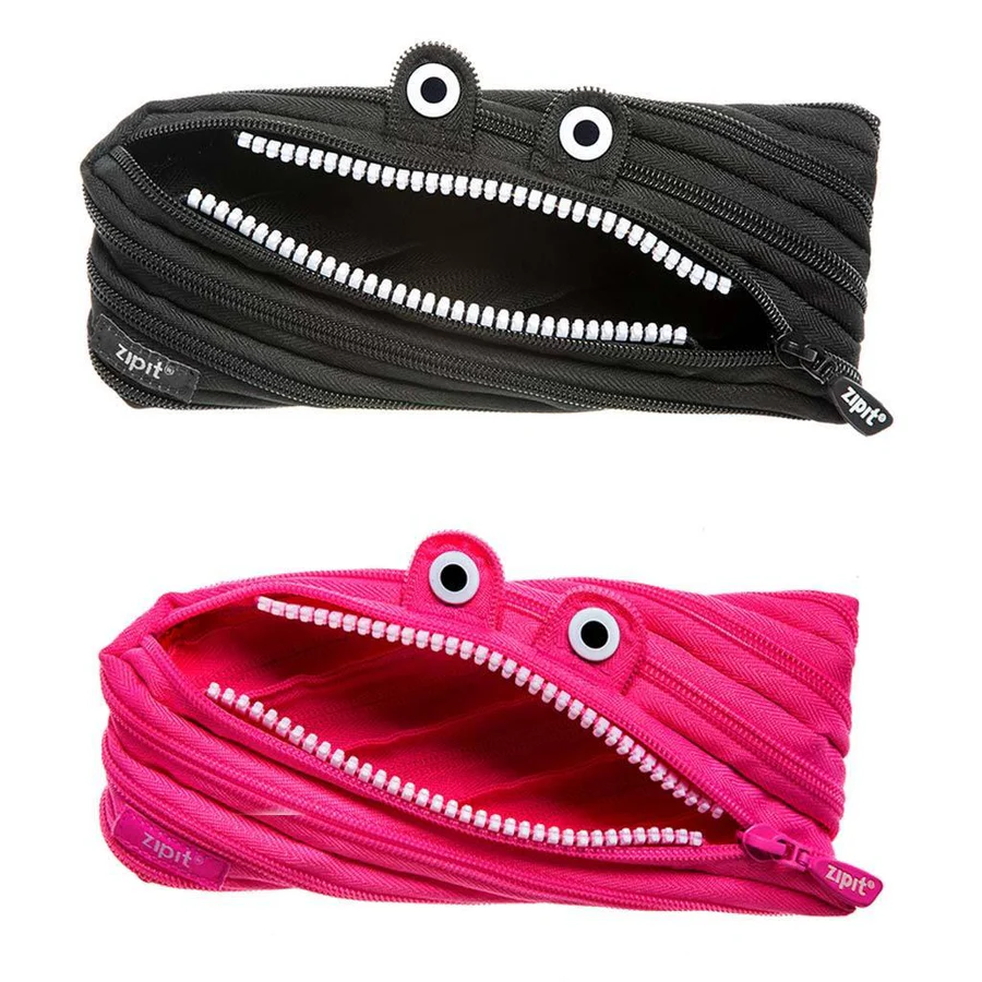 Monster Pencil Case 12-Pack (Black/Pink) Pencil Case ZIPIT