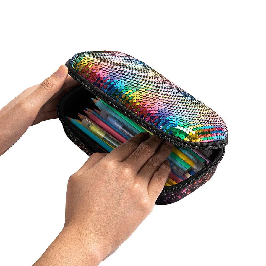 Sequin Pencil Box Pencil/Storage Box ZIPIT 
