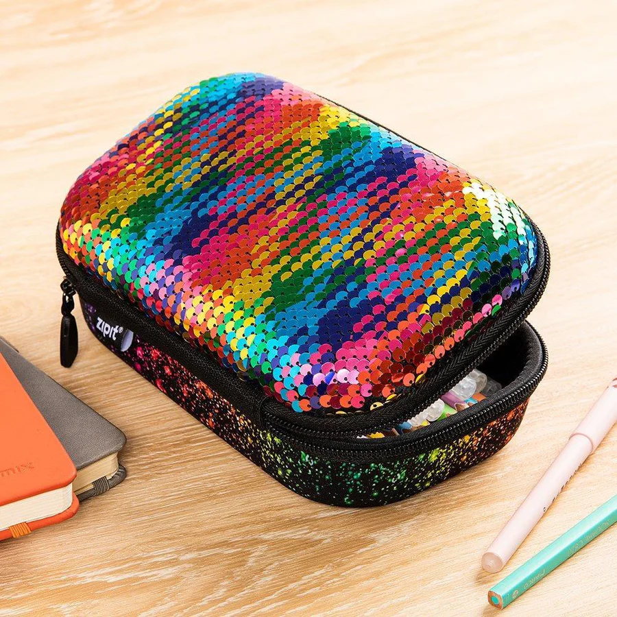Sequin Pencil Box Pencil/Storage Box ZIPIT 