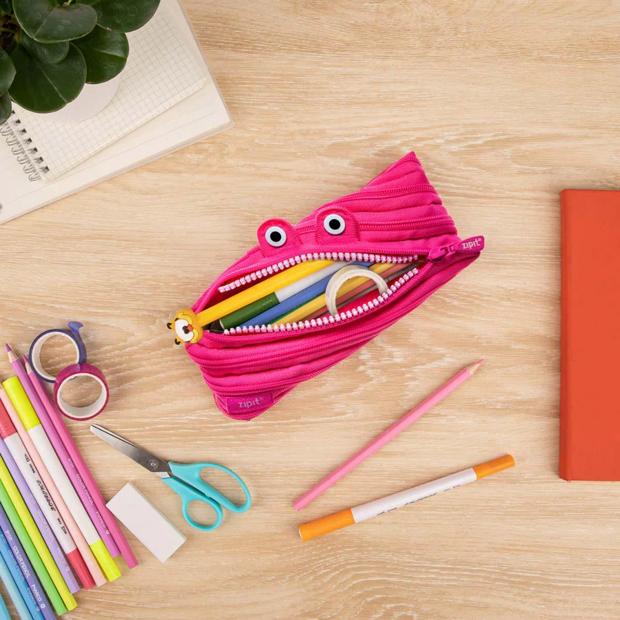Monster Pencil Case 12-Pack (Black/Pink) Pencil Case ZIPIT