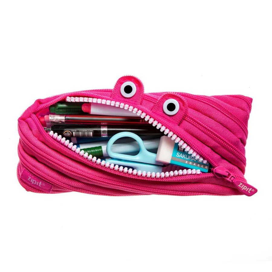 Monster Pencil Case 12-Pack (Black/Pink) Pencil Case ZIPIT