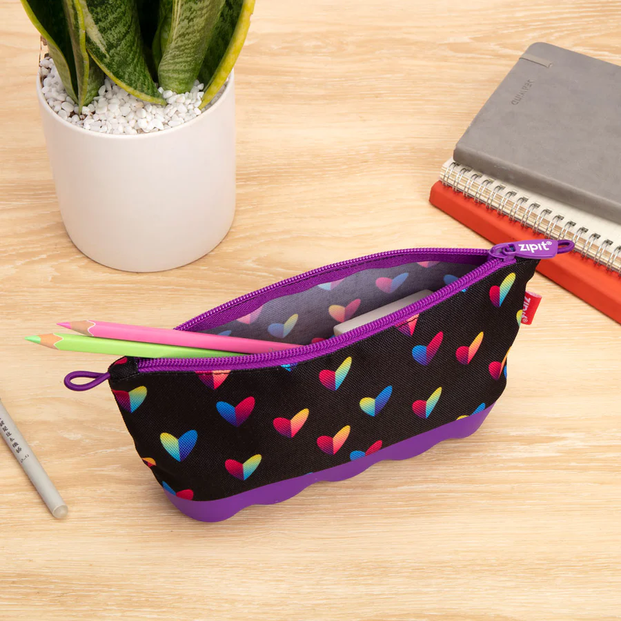 Heart & Flower Silicone Pencil Case